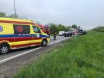 Zablokowana obwodnica Opola po zderzeniu trzech samochodów