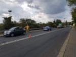 Ciężarówka, dostawczy Fiat i osobówka zderzyły się na wiadukcie w Opolu. Są utrudnienia
