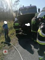Strażacy wyjechali do pożaru samochodu ciężarowego w Dębskiej Kuźni