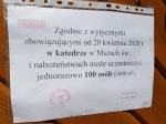 Ile wiernych może wejść do Katedry? Czy muszą mieć maseczkę?