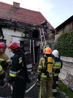 Pożar altany i budynku gospodarczego w Wysokiej