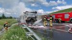 Ciągnik siodłowy płonął na autostradzie A4 