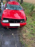 Samochód osobowy dachował w Straduni