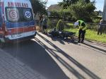 Zderzenie motocykla z busem w Chmielowicach. Dwie osoby w szpitalu