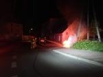 Nocny pożar samochodu w Leśnicy 