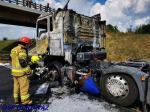 Na A4 spłonął samochód ciężarowy. Dym widoczny z kilkudziesięciu kilometrów