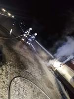 Samochód pocztowy spłonął na A4