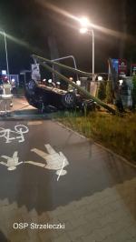 Wypadek samochodu osobowego w Mosznej