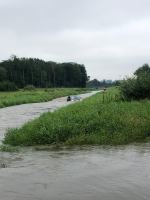 Chciał skrócić drogę przez Kanał Ulgi. Samochód odpłynął z prądem 