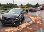 Zderzenie Mazdy i Fiata na Niemodlińskiej w Opolu