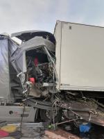 4 samochody ciężarowe zderzyły się na A4 w powiecie strzeleckim