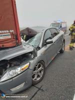 Zderzenie samochodu ciężarowego z osobowym na opolskim odcinku A4