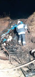 Pożar dzikiego wysypiska śmieci w Ligocie Turawskiej