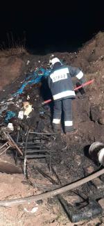 Pożar dzikiego wysypiska śmieci w Ligocie Turawskiej