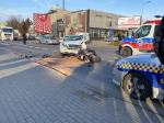 Zderzenie motocykla z osobówką na ulicy Budowlanych w Opolu