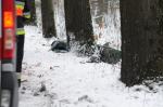 Wypadek na drodze Turawa-Marszałki. Samochód uderzył w drzewo