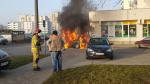 Pożar samochodu na ulicy Kieleckiej w Opolu