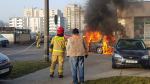 Pożar samochodu na ulicy Kieleckiej w Opolu