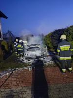 Pożar BMW na posesji w Dalachowie