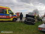 Zderzenie samochodów pod taśmociągiem w Zimnicach Małych
