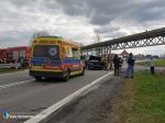 Zderzenie samochodów pod taśmociągiem w Zimnicach Małych