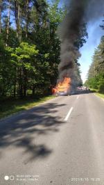 Pożar samochodu w powiecie oleskim
