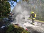 Pożar samochodu w powiecie oleskim