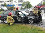 Pożar samochodu osobowego na ulicy Sieradzkiej w Opolu
