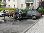 Pożar samochodu osobowego na ulicy Sieradzkiej w Opolu