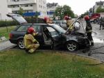 Pożar samochodu osobowego na ulicy Sieradzkiej w Opolu