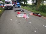 Kierowca motocykla w krytycznym stanie. Wypadek pod Namysłowem