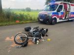 Kierowca motocykla w krytycznym stanie. Wypadek pod Namysłowem