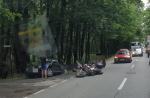 Wypadek z udziałem motocyklisty na trasie Jełowa - Bierdzany