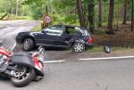 Wypadek z udziałem motocyklisty na trasie Jełowa - Bierdzany