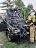 Pożar samochodu osobowego w Strzelcach Opolskich