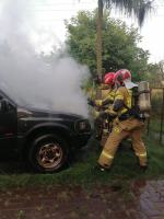 Pożar samochodu osobowego w Strzelcach Opolskich