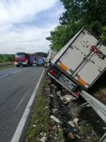 Dwa samochody ciężarowe zderzyły się w powiecie kluczborskim