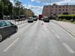 Kolizja ciężarówki z osobówką na Placu Kazimierza