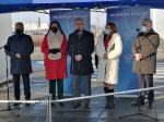 Konferencja ministra Adama Niedzielskiego pod Szpitalem Tymczasowym w Opolu