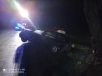 Wypadek na DK11. Opel uderzył w drzewo