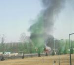 Pożar naczepy samochodu ciężarowego wypełnionej papierem