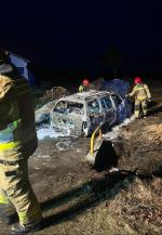 Pożar samochodu w powiecie namysłowskim