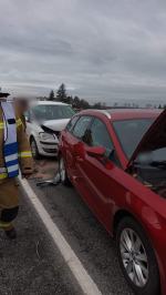 Zderzenie 4 samochodów na DK 45 w Bierdzanach 