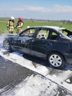 Pożar BMW na DK45