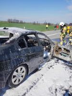 Pożar BMW na DK45