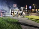 Pożar samochodu na parkingu Kauflandu w Kluczborku