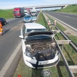 Kolizja na autostradzie A4. Kierowca pod wpływem środka odurzającego