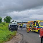 Wypadek na DK42 w Bukowie w powiecie namysłowskim.  Trzy osoby w szpitalu 