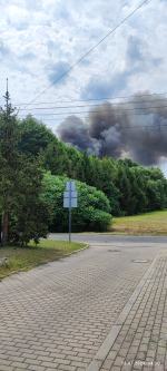 Pożar na terenie skupu złomu w Osowcu: Strażacy walczą z żywiołem