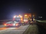 Zderzenie dwóch ciężarówek na autostradzie A4